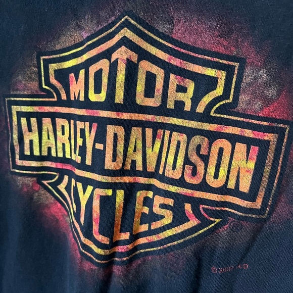 Vintage Y2K 2007 Harley Davidson Long Sleeve T Shirt Edmonton Size Large - Picture 1 of 9